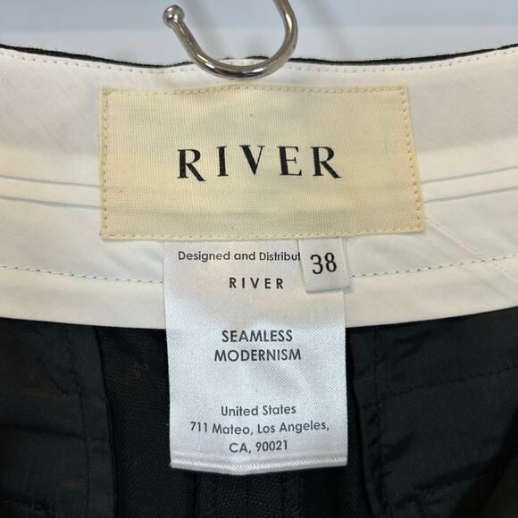 New River Seamless Modernism Old Money Linen Pleated Black Shorts women's S - Picture 7 of 8